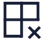 Grid 2 X 2 X icon with stroke sharp style