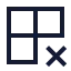 Grid 2 X 2 X icon with stroke sharp style