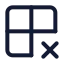 Grid 2 X 2 X icon with stroke standard style