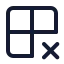 Grid 2 X 2 X icon with stroke standard style