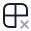 Grid 2 X 2 X icon with twotone rounded style
