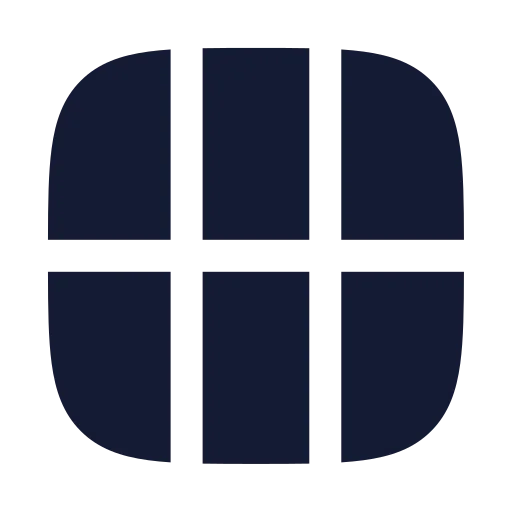Grid 3 X 2 Icon in Solid Rounded style