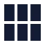 Grid 3 X 2 icon with solid sharp style