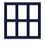Grid 3 X 2 icon with stroke sharp style
