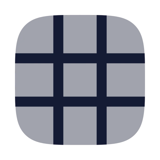 Grid 3 X 3 Icon in Bulk Rounded style
