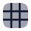 Grid 3 X 3 icon with bulk rounded style