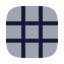 Grid 3 X 3 icon with bulk rounded style