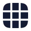Grid 3 X 3 icon with solid rounded style