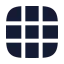 Grid 3 X 3 icon with solid rounded style