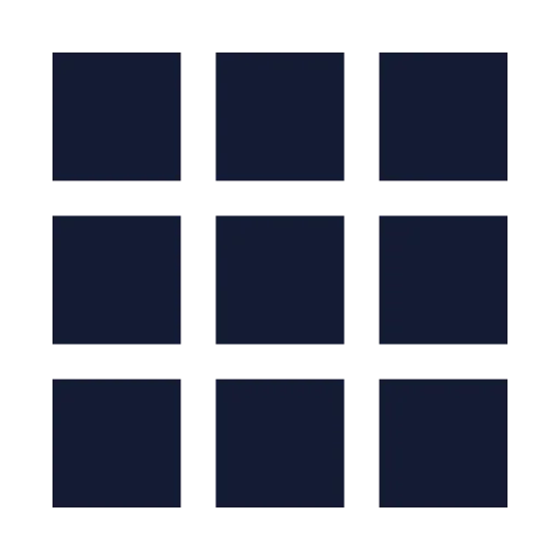 Grid 3 X 3 Icon in Solid Sharp style