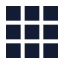 Grid 3 X 3 icon with solid sharp style
