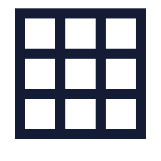 Grid 3 X 3 Icon in Stroke Sharp style