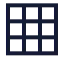 Grid 3 X 3 icon with stroke sharp style