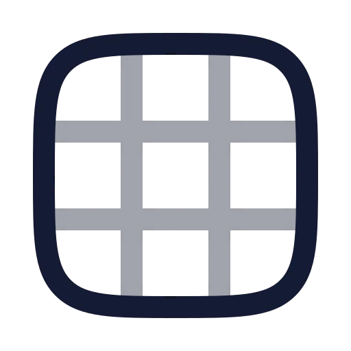 Grid 3 X 3 Icon in Twotone Rounded style