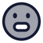 Grimacing icon with duotone standard style