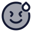 Grinning icon with duotone rounded style