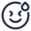 Grinning icon with stroke rounded style