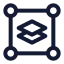 Grouplayers icon with stroke sharp style