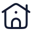Guesthouse icon with stroke rounded style