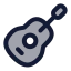 Guitar icon with duotone rounded style