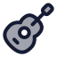 Guitar icon with duotone standard style