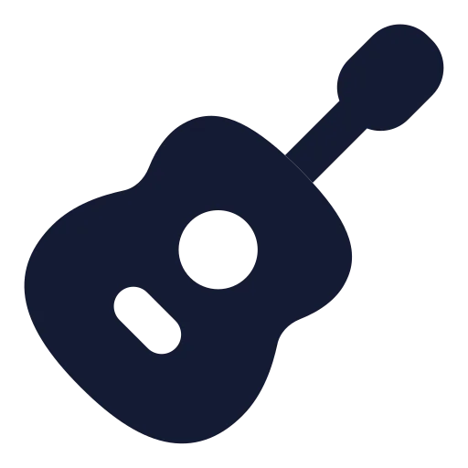 Guitar Icon in Solid Rounded style