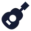 Guitar icon with solid sharp style