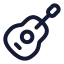 Guitar icon with stroke rounded style