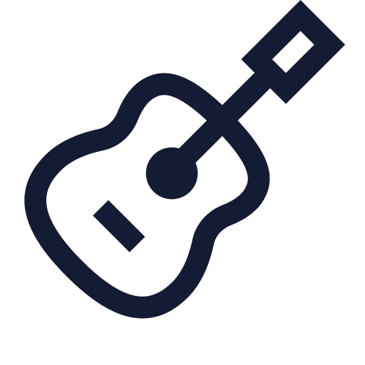 Guitar Icon in Stroke Sharp style