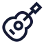 Guitar icon with stroke sharp style