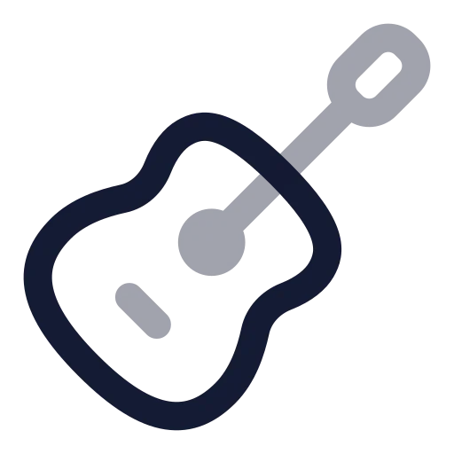 Guitar Icon in Twotone Rounded style