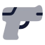 Gun icon with bulk rounded style