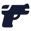 Gun icon with solid rounded style