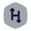 Hackerrank icon with bulk rounded style