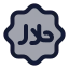Halal icon with duotone rounded style