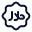 Halal icon with stroke rounded style