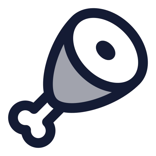Ham Icon in Duotone Rounded style