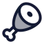 Ham icon with duotone rounded style