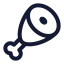 Ham icon with stroke rounded style
