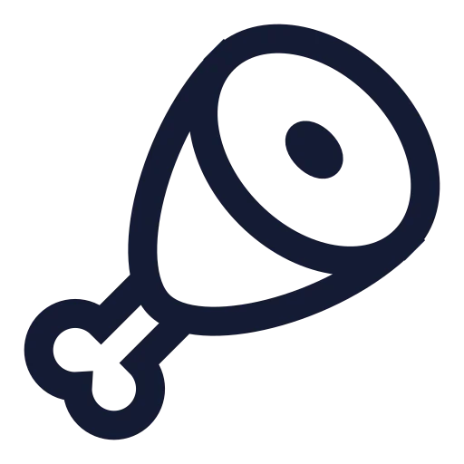 Ham Icon in Stroke Sharp style