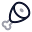Ham icon with twotone rounded style