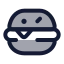 Hamburger icon with duotone rounded style