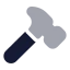 Hammer icon with bulk rounded style