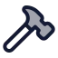 Hammer icon with duotone rounded style