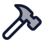 Hammer icon with duotone standard style