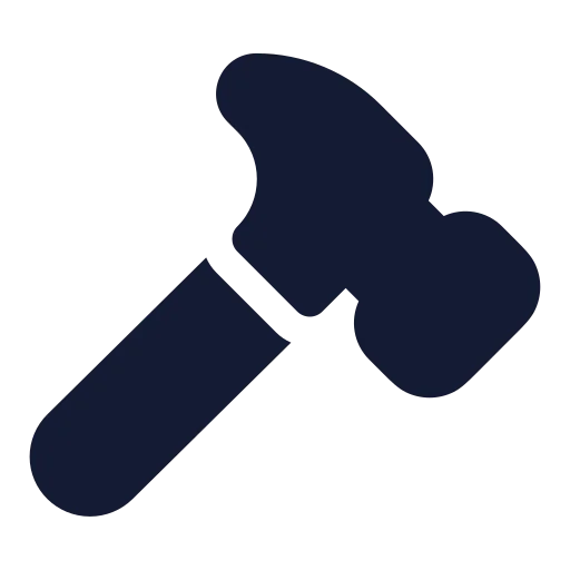 Hammer Icon in Solid Rounded style