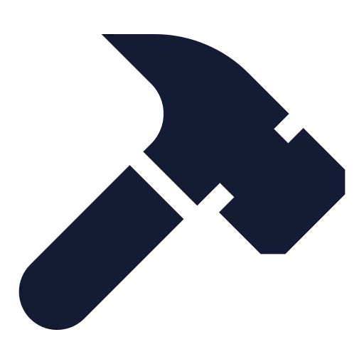 Hammer Icon in Solid Sharp style