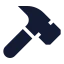 Hammer icon with solid sharp style