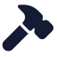Hammer icon with solid standard style