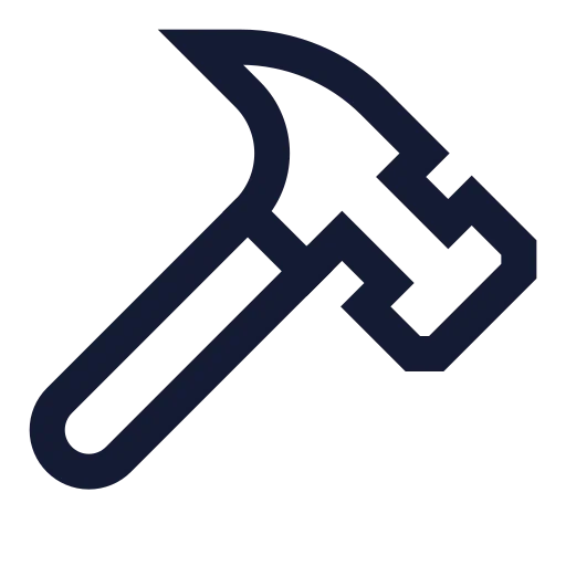 Hammer Icon in Stroke Sharp style